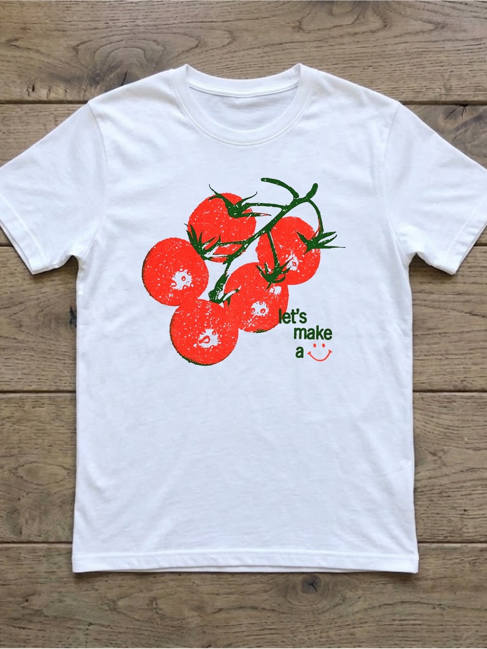 White Tee with Red Tomato